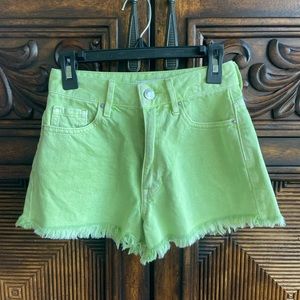 Pacsun High Waisted Green Jean Shorts